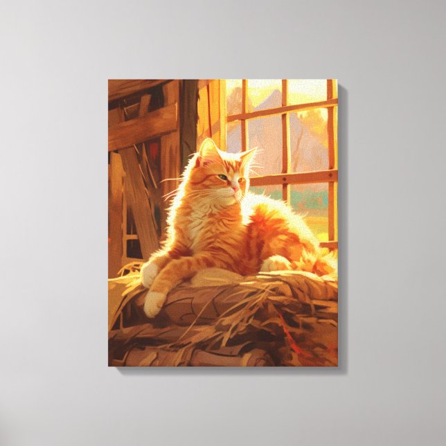Impressão Em Tela Barn Cat Charm, Vintage Art (Frente)