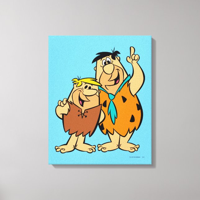 Impressão Em Tela Barney Rubble e Fred Flintstone (Frente)