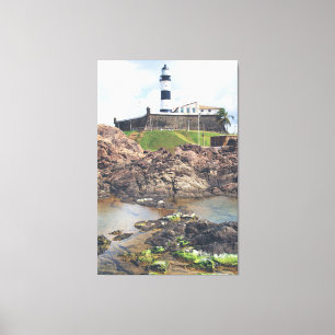 Impressão Em Tela Barra Lighthouse Over Rugged Coastal Rocks