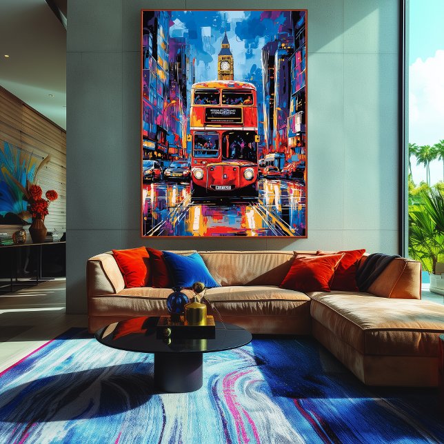 Impressão Em Tela Barramento Pop Art London com Big Ben Backdrop (Criador carregado)