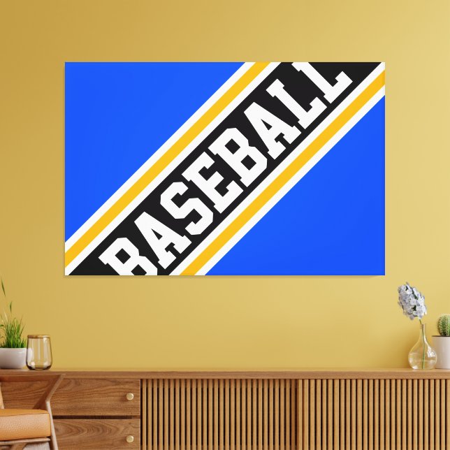 Impressão Em Tela BASEBALL Bold Athletic Bright Blue Strips (Insitu(Sala de estar))