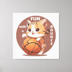 Impressão Em Tela basquete de gatinho