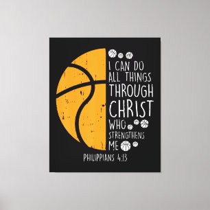 Impressão Em Tela Basquete Posso Fazer Coisas Bíblia Verso Deus Jes