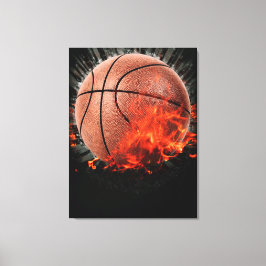 Impressão Em Tela Basquetebol em Chamas