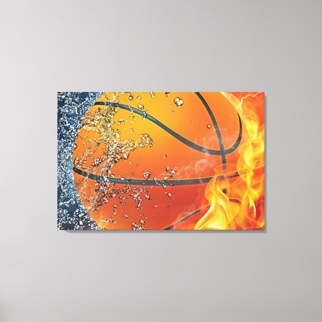 Impressão Em Tela Basquetebol em chamas (Frente)