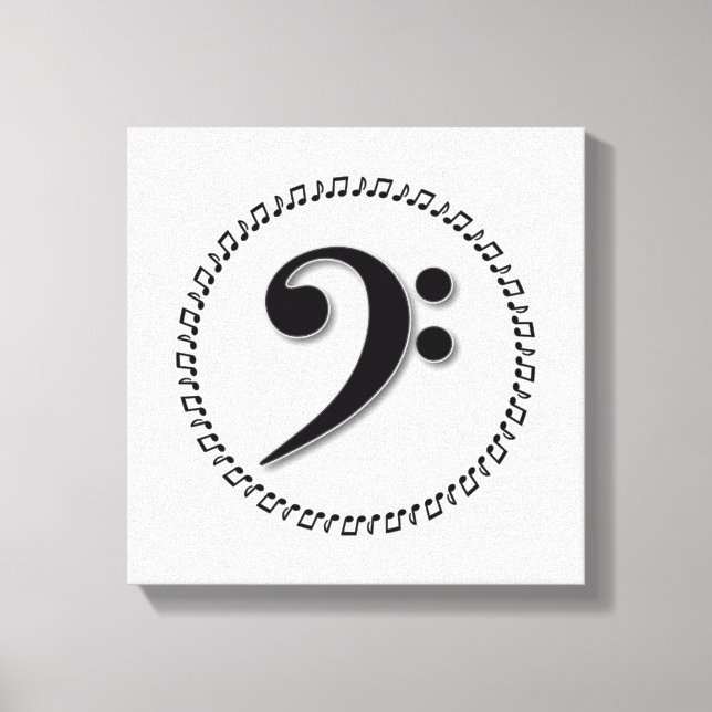 Impressão Em Tela Bass Clef Music Note Design (Frente)