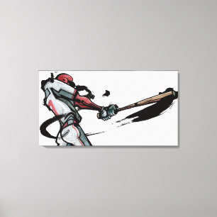 Impressão Em Tela Bastão de balanço do jogador de beisebol, vista