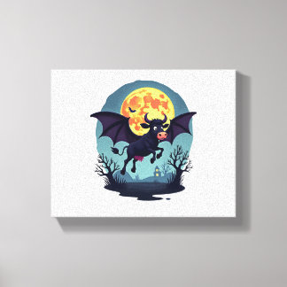 Impressão Em Tela Bat Cow at Midnight