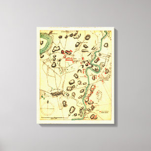 Impressão Em Tela Batalha de Antietam - mapa panorâmico 2 da guerra