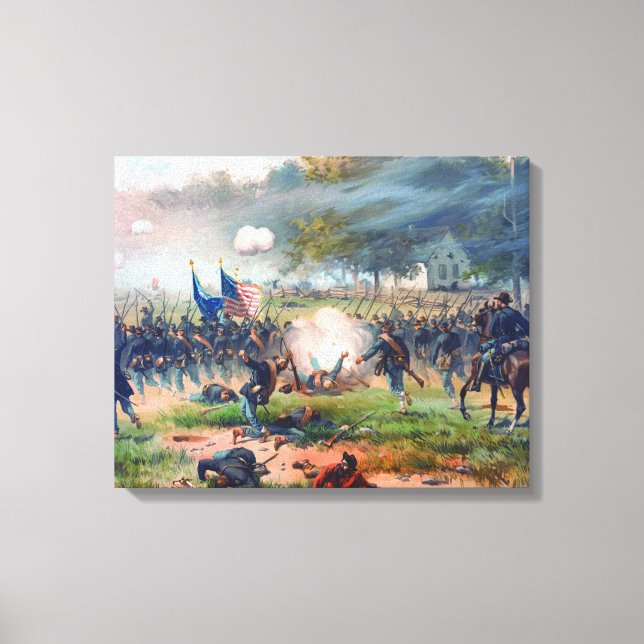 Impressão Em Tela Batalha de Antietam Thure de Thulstrup 1887 Restau (Frente)