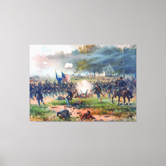 Impressão Em Tela Batalha de Antietam Thure de Thulstrup 1887 Restor (Frente)