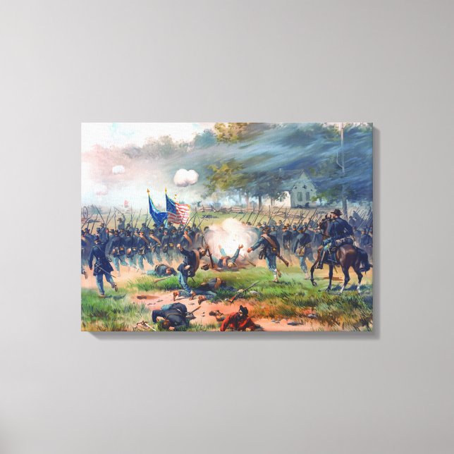 Impressão Em Tela Batalha de Antietam Thure de Thulstrup 1887 Restor (Frente)