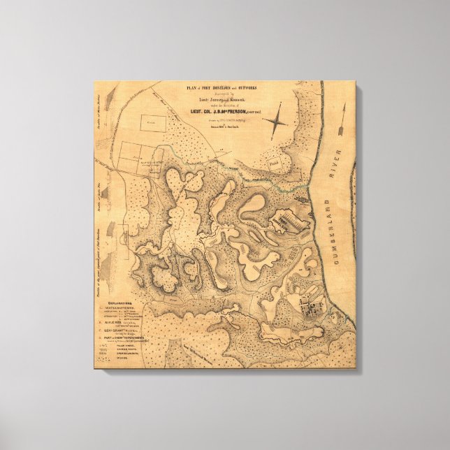 Impressão Em Tela Batalha de Fort Donelson - Mães Panorâmicas da Gue (Frente)