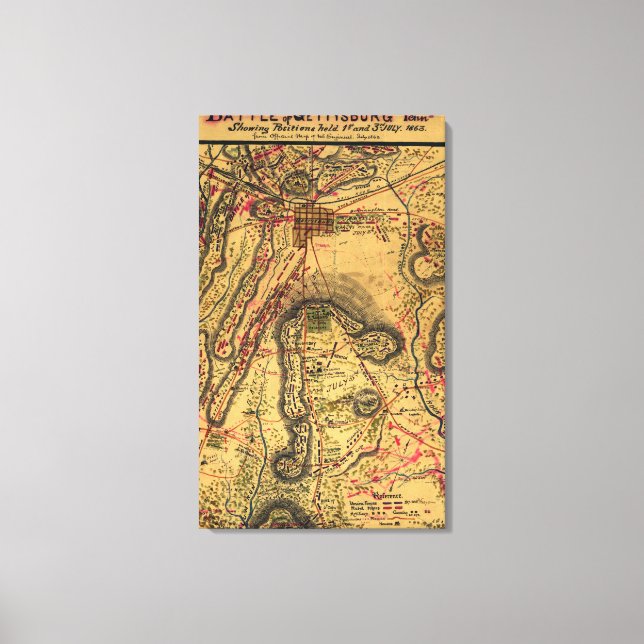 Impressão Em Tela Batalha de Gettysburg (Frente)