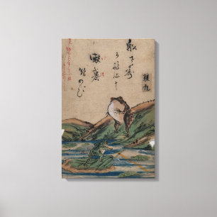Impressão Em Tela "Batalha dos Sapos" por Kawanabe Kyōsai