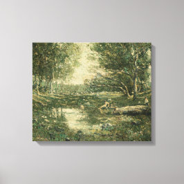 Impressão Em Tela Bathers in Green Woodland Landscape (Arte Vintage)