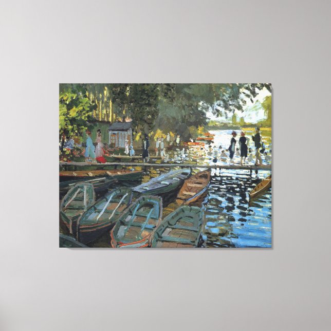 Impressão Em Tela Bathers no La Grenouillere, 1869, por Claude Monet (Frente)