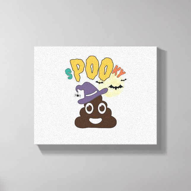 Impressão Em Tela Bathroom engraçado Halloween Spooky Poo Design (Frente)