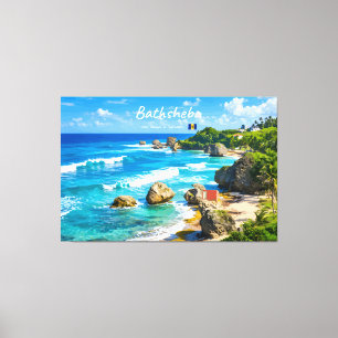 Impressão Em Tela Bathsheba, Barbados - Costa de Praia Tropical