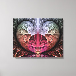 Impressão Em Tela Batimento cardíaco, arte fractal surrealista abstr