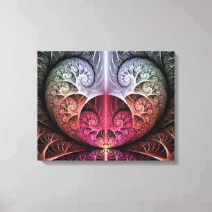 Impressão Em Tela Batimento cardíaco, arte fractal surrealista abstr