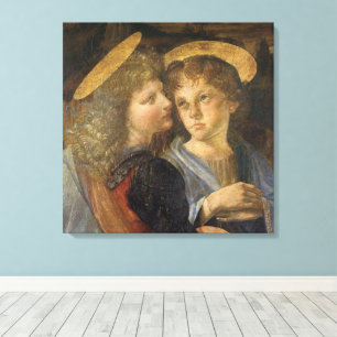 Impressão Em Tela Batismo dos Anjos Cristos por Leonardo da Vinci