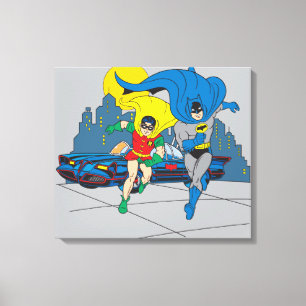 Impressão Em Tela Batman E Robin Running