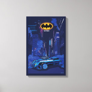 Impressão Em Tela Batman Patrulha Noturna na Cidade de Gotham