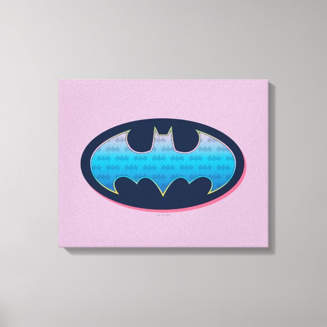 Impressão Em Tela Batman | Símbolo rosa e azul (Frente)