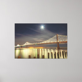 Impressão Em Tela Bay Bridge à Noite Com a Lua