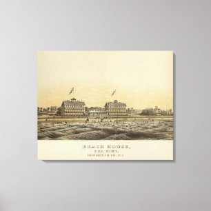 Impressão Em Tela Beach House, Sea Girt, Monmouth Co, NJ