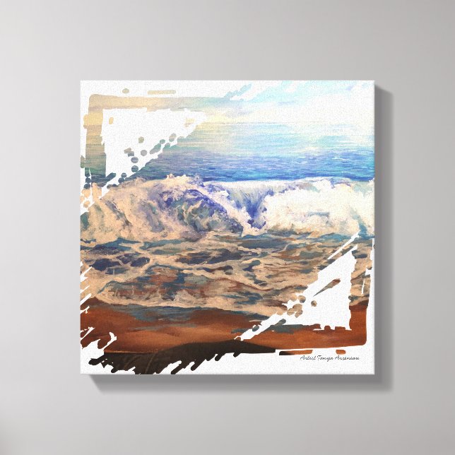 Impressão Em Tela Beach Waves Blue  (Frente)