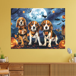 Impressão Em Tela Beagle Halloween Spooky