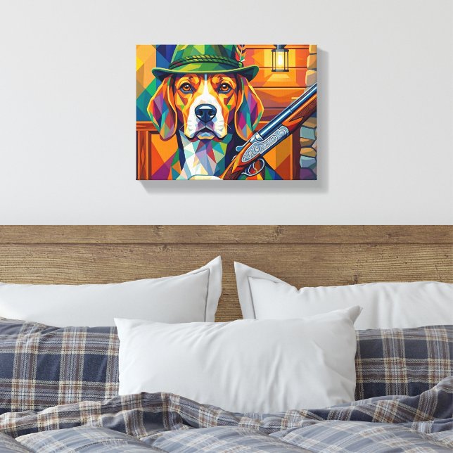 Impressão Em Tela Beagle Jäger Pop Art – Moderner Jagdhund (Insitu(Quarto))