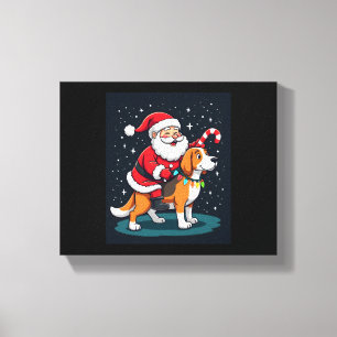 Impressão Em Tela Beagle Xmas Lighting Papais noeis pilotando Beagle