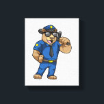 Impressão Em Tela Bear as Police officer with Baton<br><div class="desc">This design is the perfect gift for a birthday,  Christmas and other celebrations. It is suitable for women,  men and kids.</div>