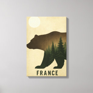 Impressão Em Tela Bear Forest Silhouette França Nature