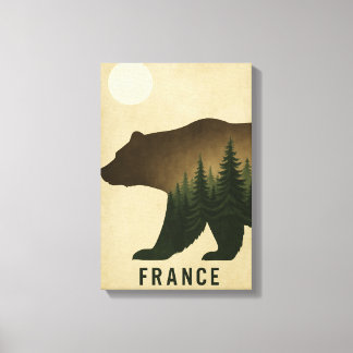 Impressão Em Tela Bear Forest Silhouette França Nature