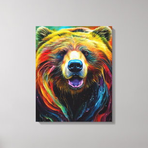 Impressão Em Tela Bear Grizzly Animal Discovery Adventure Nature Pla