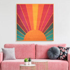 Impressão Em Tela Beautiful Sunny Sun Rays Southwestern Folk Art