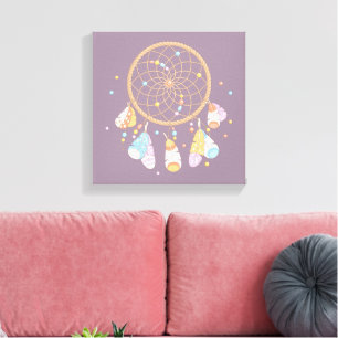 Impressão Em Tela Bebê Dreamcatcher Roxo
