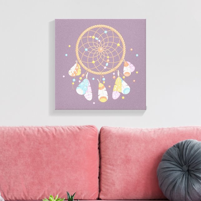 Impressão Em Tela Bebê Dreamcatcher Roxo (Insitu(Sala de estar))