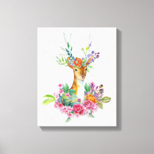 Impressão Em Tela Bebê Floral Pintado com Aquarela Nurserria Bebê