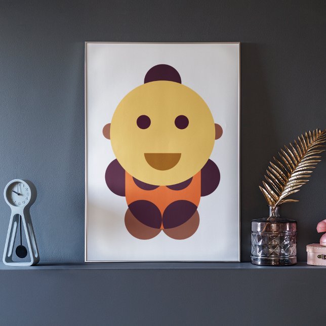 Impressão Em Tela Bebê Geométrico (Criador carregado)