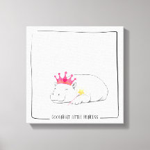Bebê Hipopótamo Pigméia Princesa - Arte de Parede