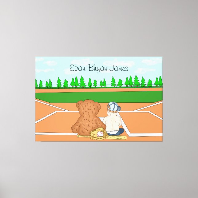 Impressão Em Tela Bebê personalizado no urso de pelúcia de Boné de b (Frente)