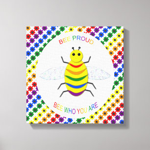 Impressão Em Tela Bebida Arco-Íris Ortográfica LGBT e Flores
