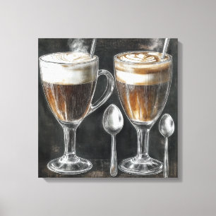 Impressão Em Tela Bebidas Deliciosas De Café Em Lâmpadas De Vidro