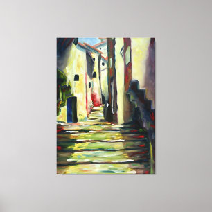 Impressão Em Tela Beco da Cidade Velha: Arte de Parede de Pintura Im