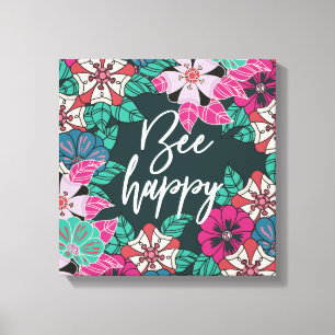 Impressão Em Tela Bee Happy Blossoms Arte Floral